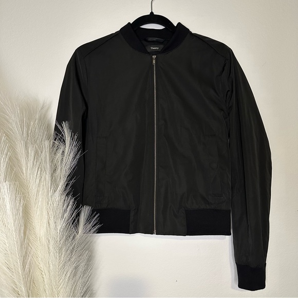 Theory Womens Black Bomber Jacket - Picture 1 of 5